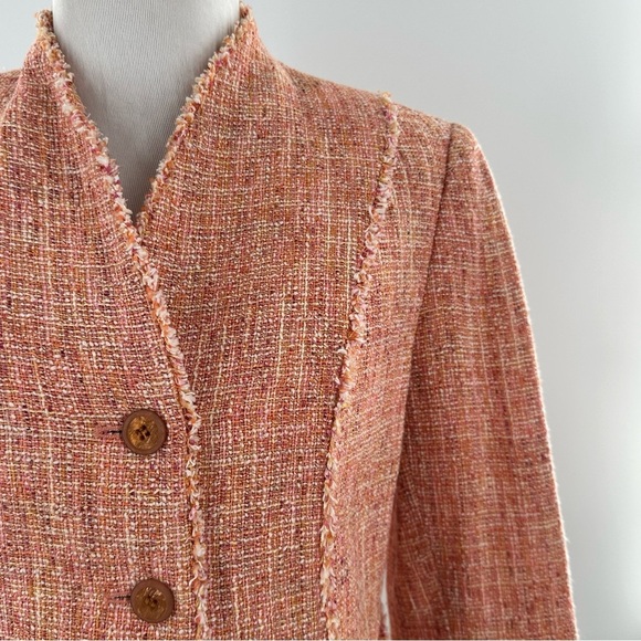 Kasper womens blazer size 2p coral tweed old money - Picture 2 of 11